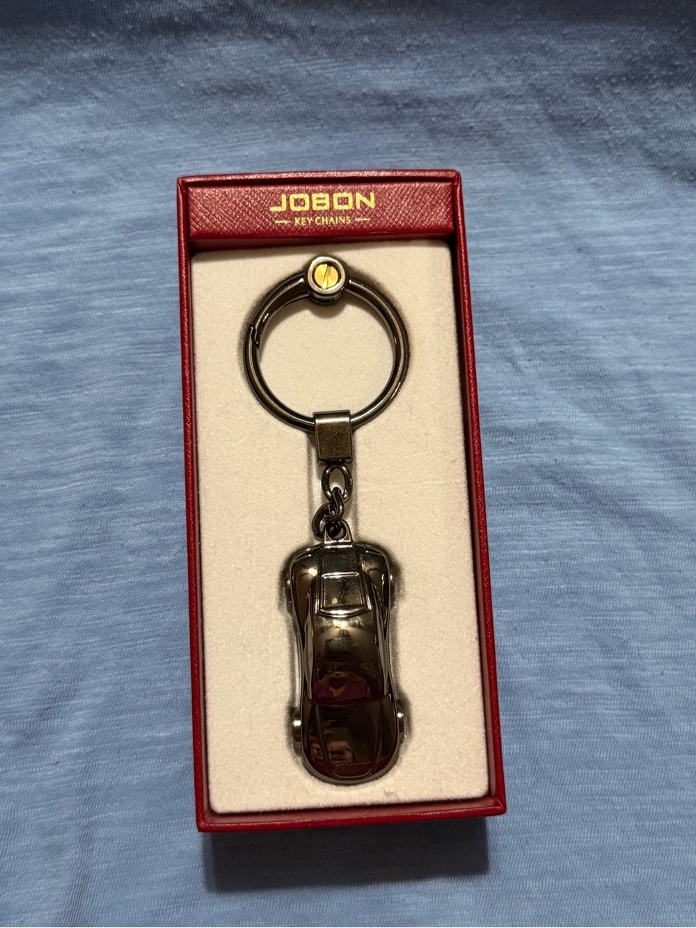 Black Metal Car Keychain Key Ring